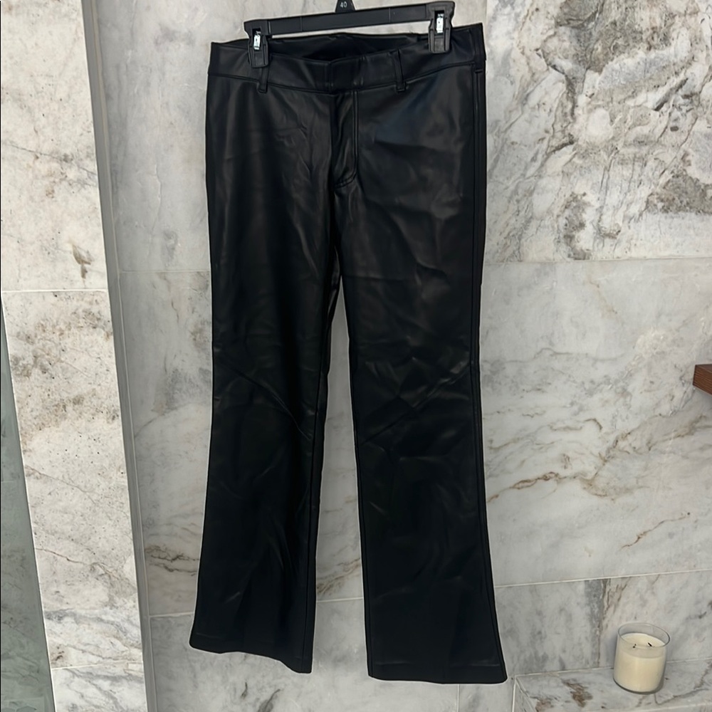 Free People Chic Black Vegan Leather Pants
